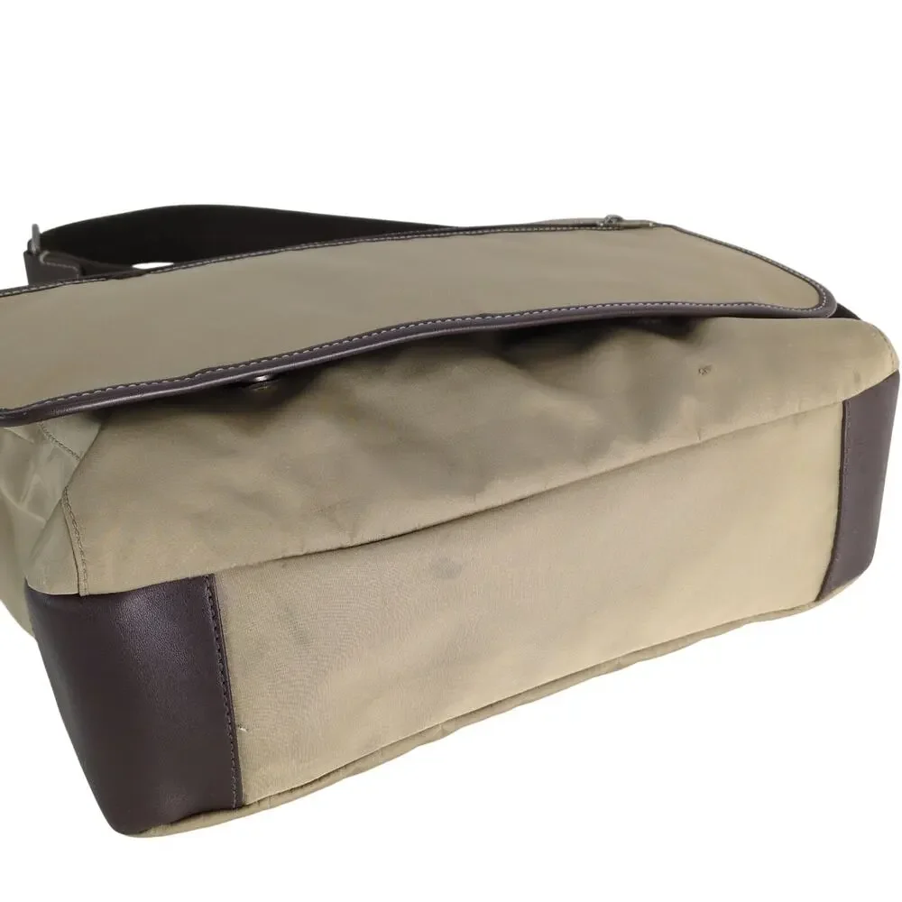 Coach Tan Nylon Messenger Bag‎ F70355 Brown Leather Trim Crossbody 2012 Unisex